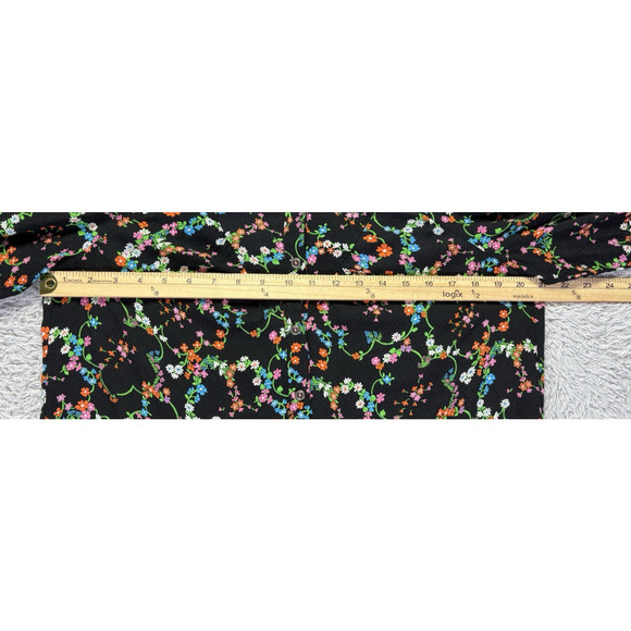 Anthrpologie Maeve Black Floral Blouse Sz 8 Button Down - Picture 9 of 13
